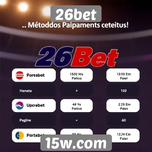 Métodos de pagamento aceitos no 26bet